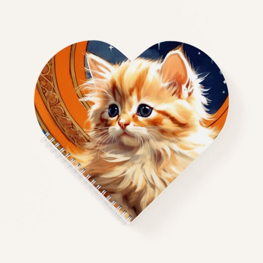 Carnet Alphonse Mucha Art Nouveau Chat orange (Devant)