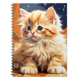 Carnet Alphonse Mucha Art Nouveau Chat orange