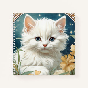 Carnet Alphonse Mucha Art Nouveau Kitten