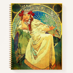 Carnet Alphonse Mucha Art Nouveau Princesse Hyacinth