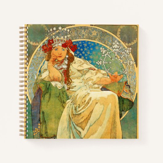 Carnet Alphonse Mucha Art Nouveau Princesse Hyacinth (Devant)