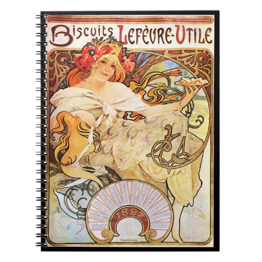 Carnet Alphonse Mucha Biscuits Lefevre-Utile (Devant)