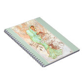 Carnet Alphonse Mucha Hiver Vintage Art Nouveau peinture (Côté Droit)