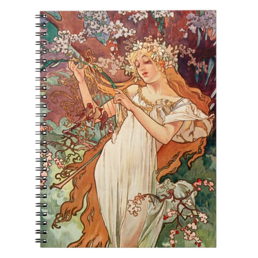 Carnet Alphonse Mucha, Les Saisons (1896) Printemps (Devant)