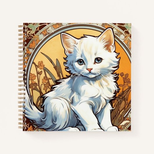 Carnet Alphonse Mucha Style Chat (Devant)