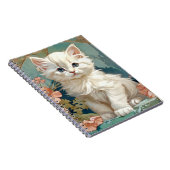 Carnet Alphonse Mucha Style Chat blanc (Côté Droit)