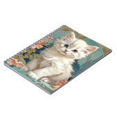 Carnet Alphonse Mucha Style Chat blanc (Côté gauche)