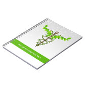 Carnet Alternative Médicale Caduceus Vert Feuilles Blanc (Côté gauche)