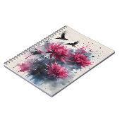 Carnet Amarante - Fleurs aquarelle (Côté gauche)