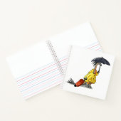 Carnet Amargasaurus Portant Un Parapluie Et Une Valise. (Intérieur)