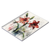 Carnet Amaryllis - Fleurs aquarelles (Côté gauche)