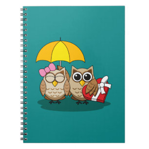 Carnet Amateurs de chouette avec parapluie et boîte de ch