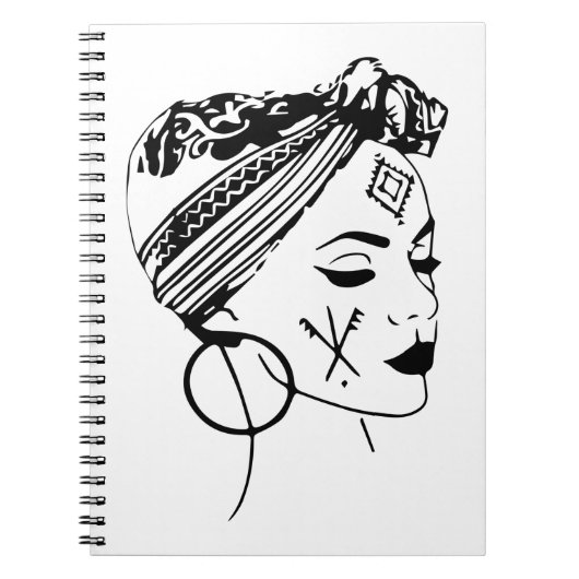 Carnet Amazigh Kabyle Maghreb Maroc Fille Visage Tatouage (Devant)