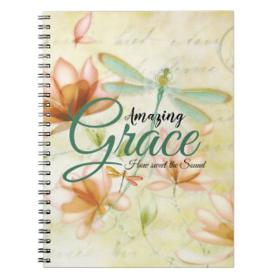 Carnet Amazing Grace Fleurs et libellule