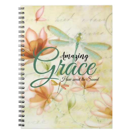 Carnet Amazing Grace Fleurs et libellule   (Devant)