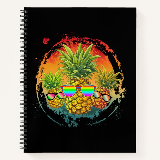 Carnet Ambiance d'été drôle à l'ananas (Devant)