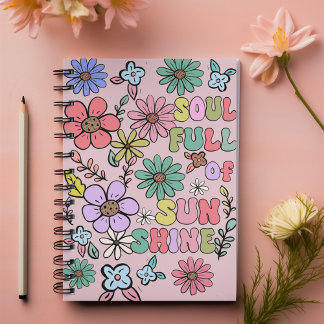Carnet Âme pleine de soleil rose nom personnalisable
