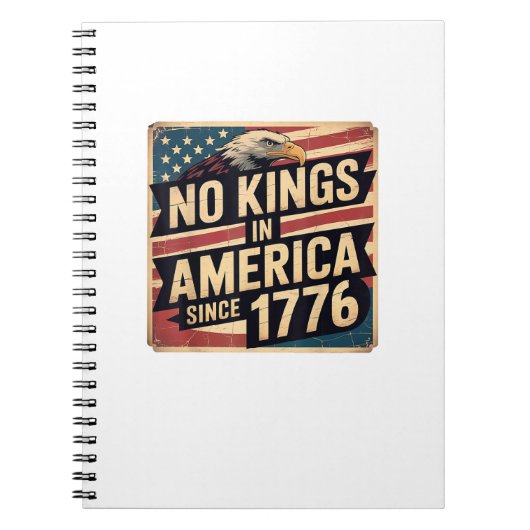 Carnet America Flag Decor No Kings In America Since 1776 (Devant)