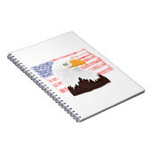 Carnet American Bald Eagle and Flag - blanc transparent. (Côté Droit)