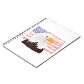 Carnet American Bald Eagle and Flag - blanc transparent. (Côté gauche)