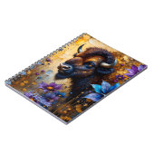 Carnet American Bison in textured Flower *Personalize* (Côté gauche)