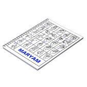 Carnet American Deaf Sign Language, ASL Alphabet (Côté gauche)