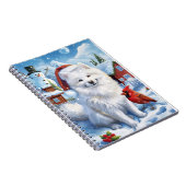 Carnet American Eskimo Dog Winter Wonderland Noël (Côté Droit)