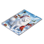 Carnet American Eskimo Dog Winter Wonderland Noël (Côté gauche)