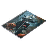 Carnet American Eskimo équitation moto Halloween effrayan (Côté gauche)