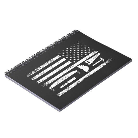 Carnet American Flag Carpenter Tools Woodworker Crafsman (Côté gauche)