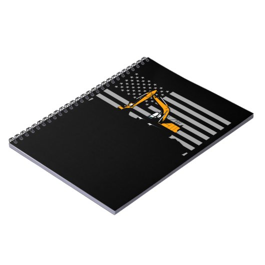 Carnet American Flag Excavator US Flag Construction (Côté gauche)
