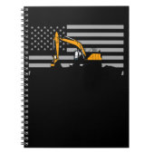 Carnet American Flag Excavator US Flag Construction (Devant)