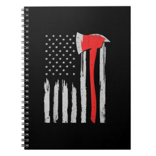 Carnet American Flag Firefighter Red Firefighter