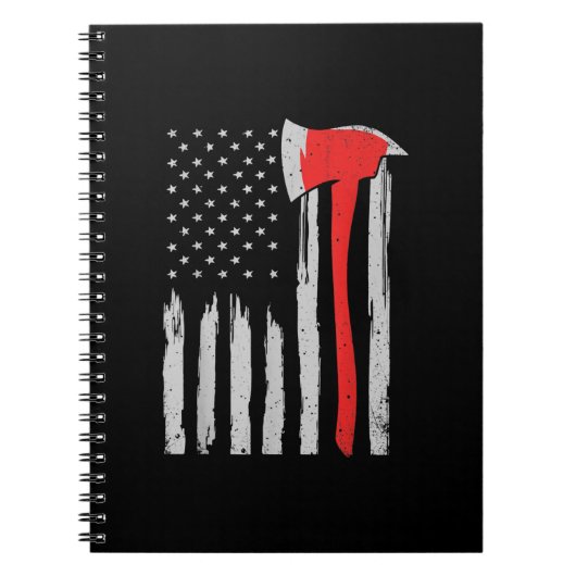 Carnet American Flag Firefighter Red Firefighter (Devant)