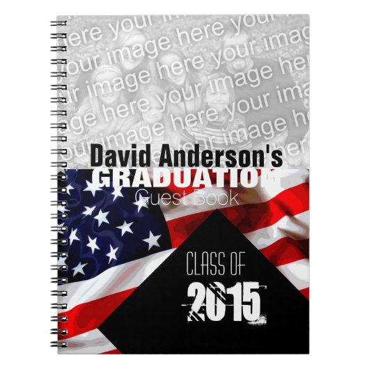 Carnet American Flag Graduation Class of 2018 Guest Book (Devant)