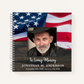 Carnet American Flag Veterans Memorial Funeral GuestBook (Devant)