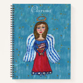 Carnet American Patriotic Angel Stars tenant le drapeau B (Devant)