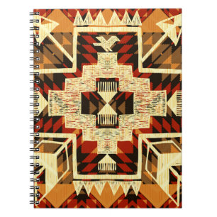 Carnet Amérindien, Vintage Tirée À La Main Abstraite.