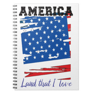 Carnet Amérique, Terre que j'aime Carnet, Drapeau américa