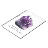 Carnet Améthyste brut violet calmant cristal Métaphysique (Côté gauche)