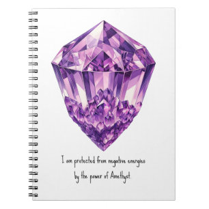 Carnet Améthyste Cristal Violet Affirmation Métaphysique