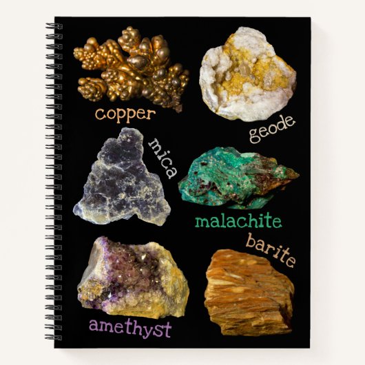 Carnet Améthyste Mica Cuivre Barite Malachite Geode Rocks (Devant)