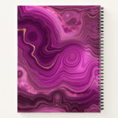 Carnet Améthyste Violet Et Monogramme D'Agate Abstrait Or (Dos)