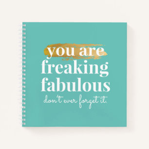 Carnet Ami Fabuleux Inspirational Fun Aqua Blue