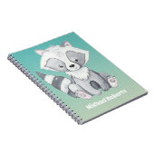 Carnet Amis de la forêt Raton laveur mignon (Côté Droit)
