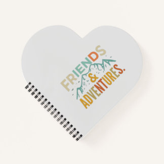 Carnet "Amis et aventures" Texte multicolore