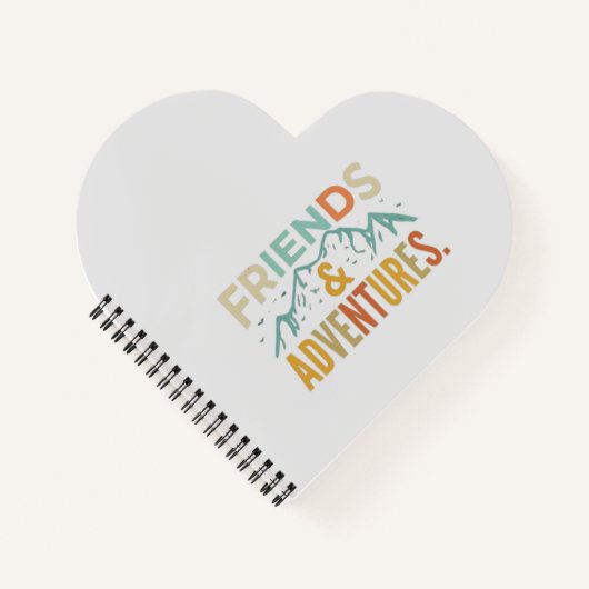 Carnet "Amis et aventures" Texte multicolore (Devant)