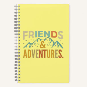 Carnet "Amis et aventures" Texte multicolore