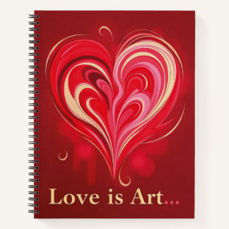 Carnet Amour Abstrait Coeur Art romantique