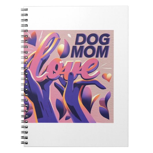 Carnet Amour Chien maman rose pourpre (Devant)